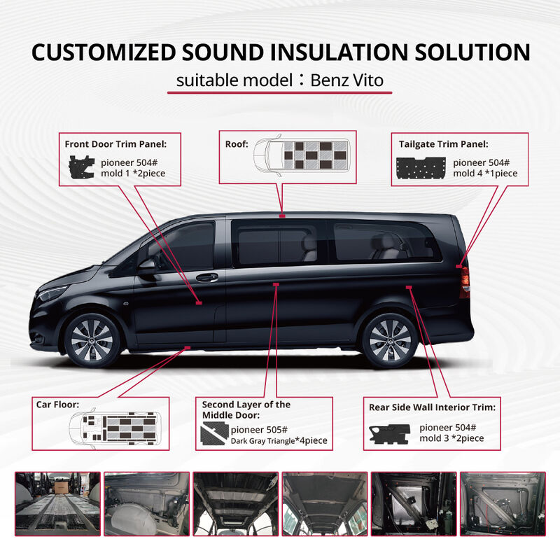 Benz Vito Custom-Made Sound Insulation Kit with Premium Materials for Full-Car Coverage Noise Reduction / Customized sound insulation solution  / Vehicle audio factory